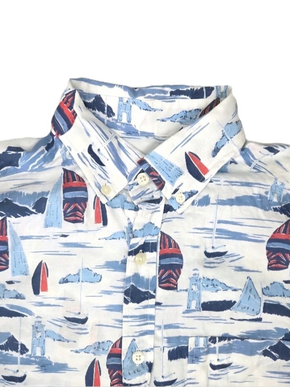 Vineyard Vines Murray Classic Fit Shirt Size S Short Sleeve Nautical Sail Boat